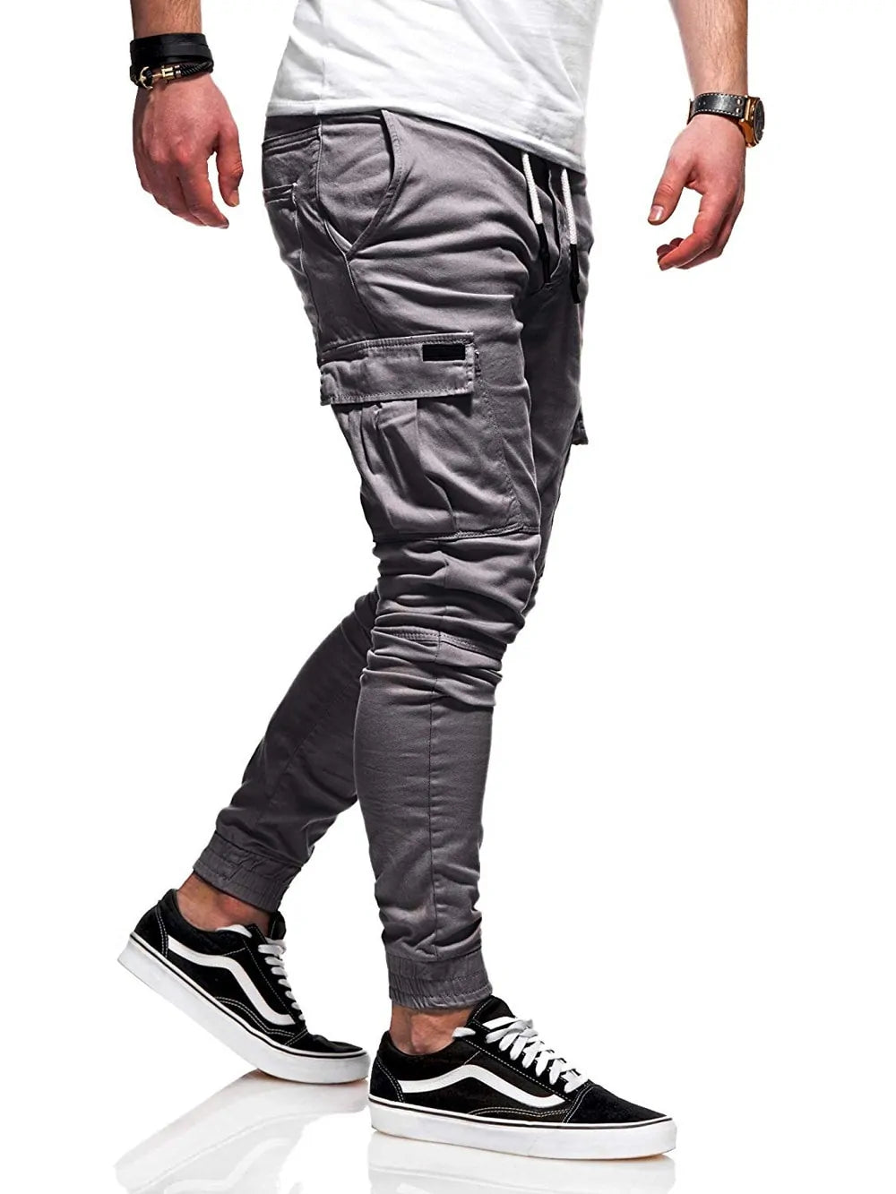 Men's Streetwear Cargo Jogger Pants with Multi-Pockets
