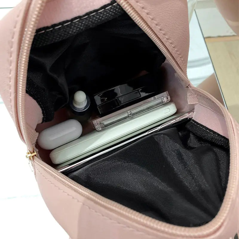 Mini Leather Backpack Multifunction Crossbody