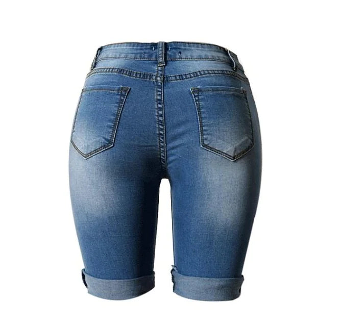 Bermuda Ripped Jean Shorts