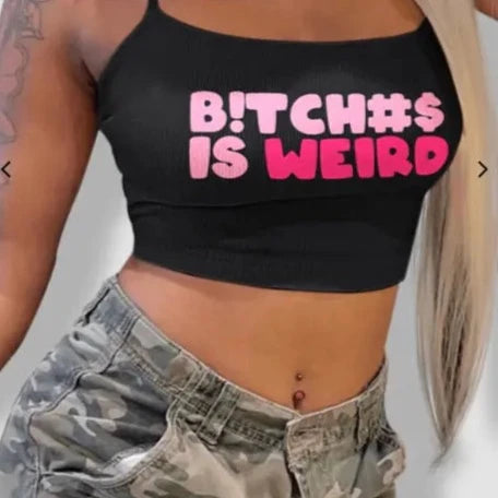 'Bitche$ is Weird' Crop Top